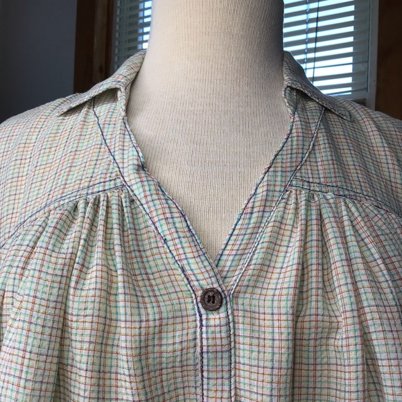 Free People Rainbow Picnic Plaid Oversized size XS - Picture 2 of 10